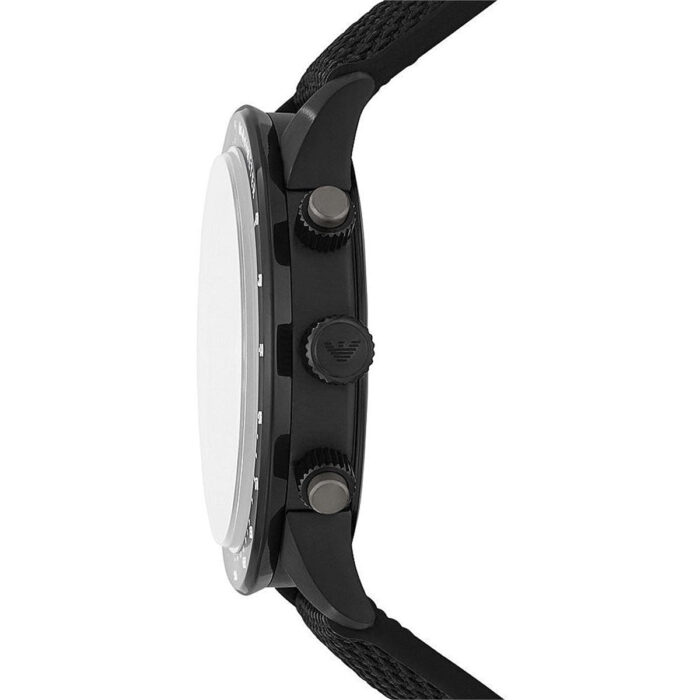 Emporio Armani Claudio Chronograph Black Dial Black Leather Strap Watch For Men - AR11483 - Image 7